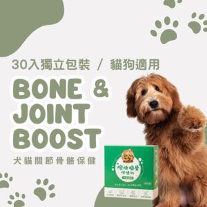 脫胎換骨犬貓關節骨骼保健粉 BONE & JOINT BOOST，30入獨立包裝，含專利海藻鈣與維生素D3，適用於狗狗貓咪的關節保養。