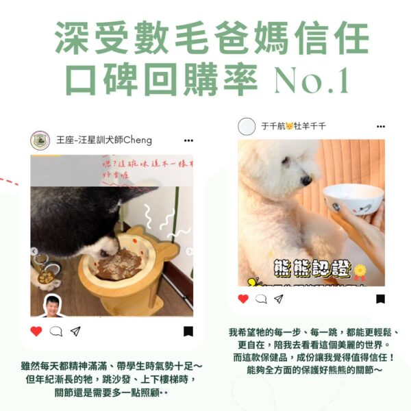 寵物關節保健品推薦》PTT Dcard 好評實證,找回老犬上下樓梯的行動力 寵物關節保健品推薦,萬名毛爸媽口碑回購 No.1。含美國專利 UC2 貓狗關節粉與改善毛孩行動力 MSM 靈活配方,有效幫助老犬上下樓梯。狗狗貓咪肌肉支撐關節粉搭配紐西蘭綠貽貝寵物關節營養補充,是犬貓軟硬骨強化保健推薦首選。