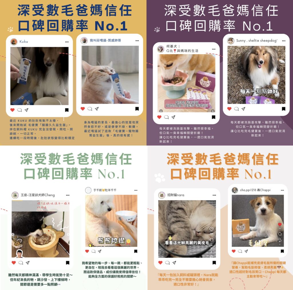 寵物保健品推薦見證牆，集結 PTT 與 Dcard 飼主好評分享。包含寵物爆毛粉（10倍濃縮鱉蛋粉）、寵物關節保健品（美國專利 UC2）及寵物口腔益生菌（專利 K12）。改善貓狗掉毛、提升行動力並根除口臭，是全方位守護毛孩健康的滋養配方首選。