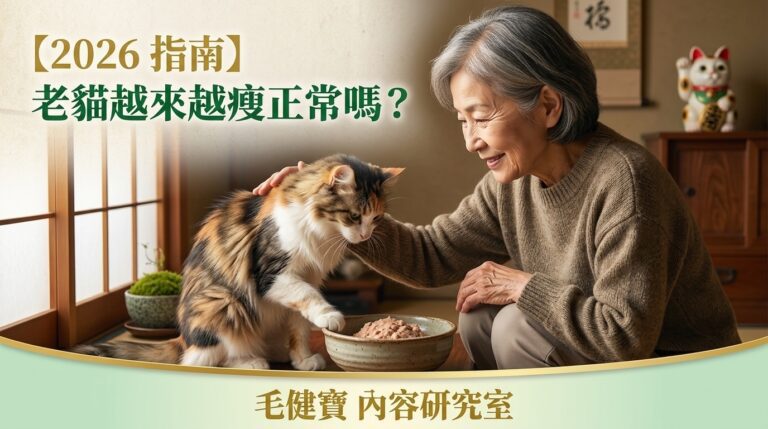 2026 高齡貓體重減輕與食慾不振深度照護指南 - 毛健寶內容研究室專業專欄封面