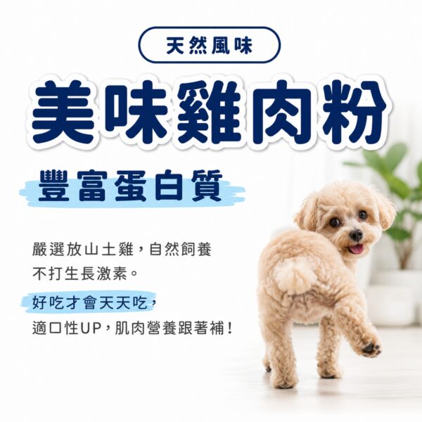 天然風味雞肉粉,高品質蛋白質來源提升毛孩適口性