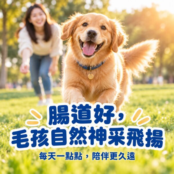 腸腸久久益生菌-毛孩健康生活情境 腸道好毛孩自然神采飛揚,狗狗開心奔跑生活情境照