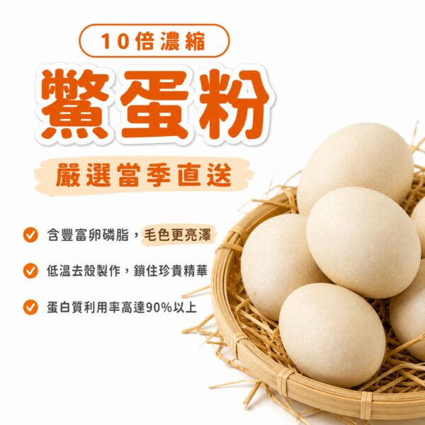 鱉蛋粉,日常輔助鎖住肌膚水潤,1-2週即可調節毛色